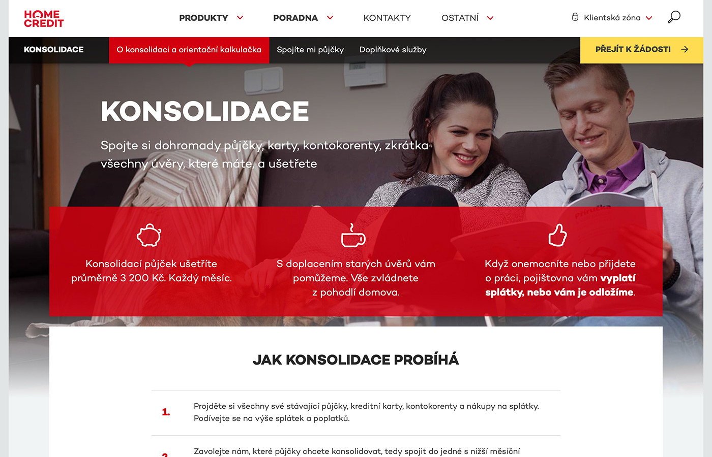 Webové stránky https://www.homecredit.cz/konsolidace-pujcek