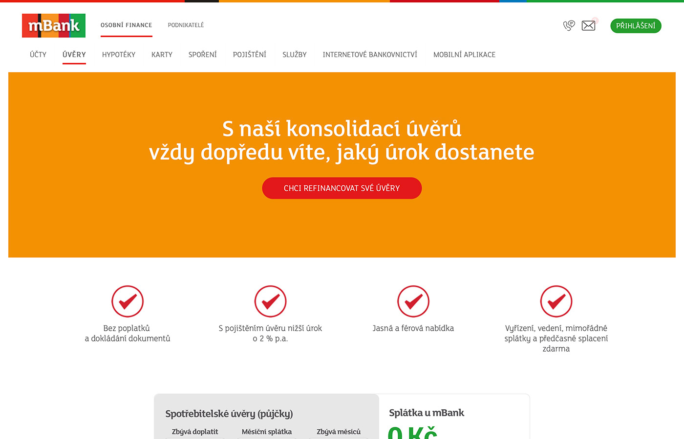 Webové stránky https://www.mbank.cz/osobni/uvery/mpujcka-konsolidace/