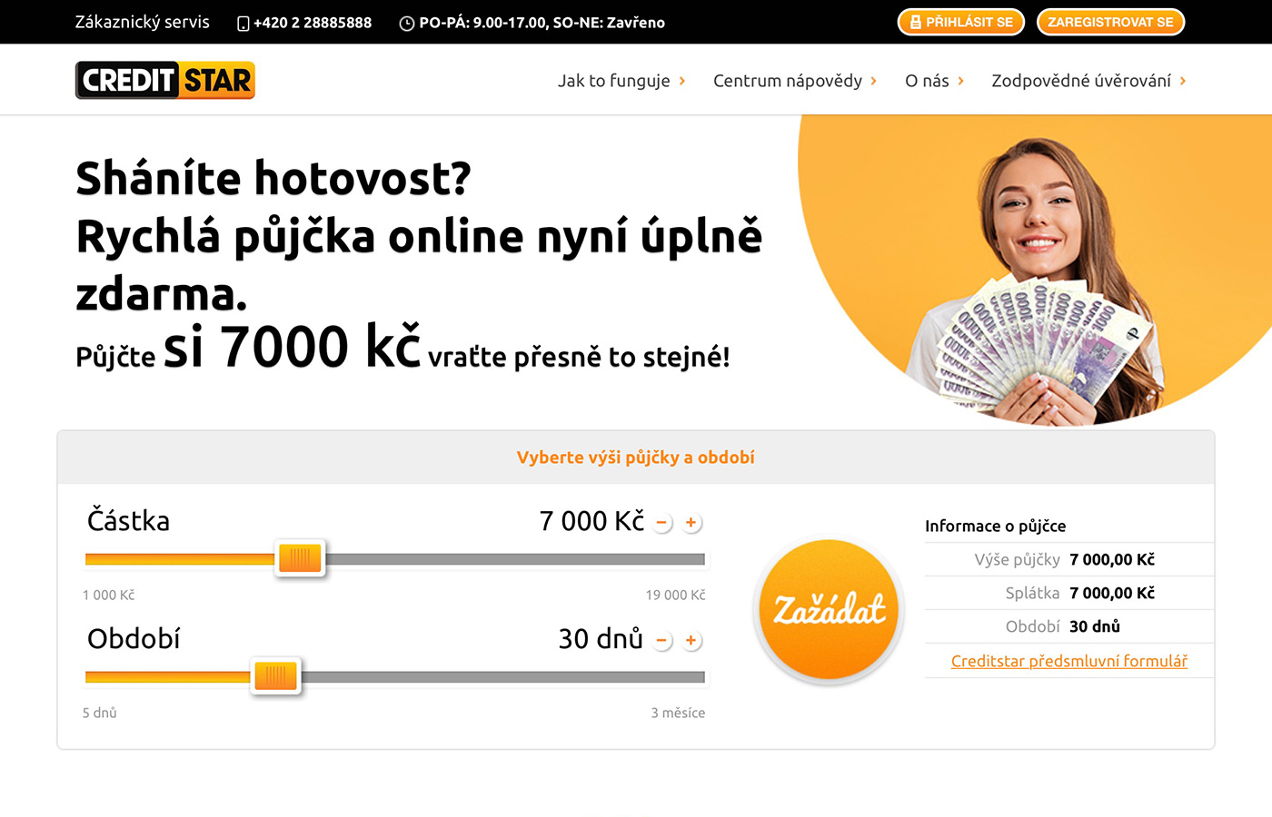 Webové stránky https://www.creditstar.cz